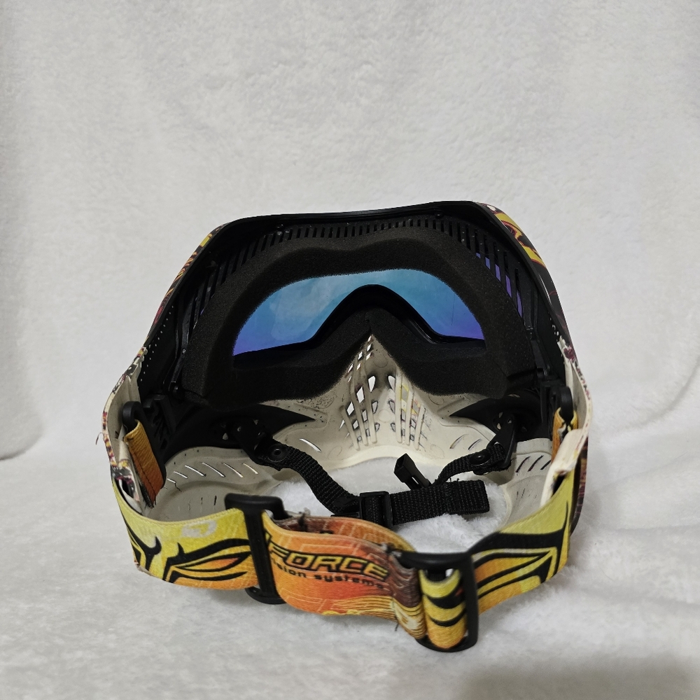 V-Force Grill Paintball Mask Orange Yellow Black With Normal Wear Used - Picture 10 of 16
